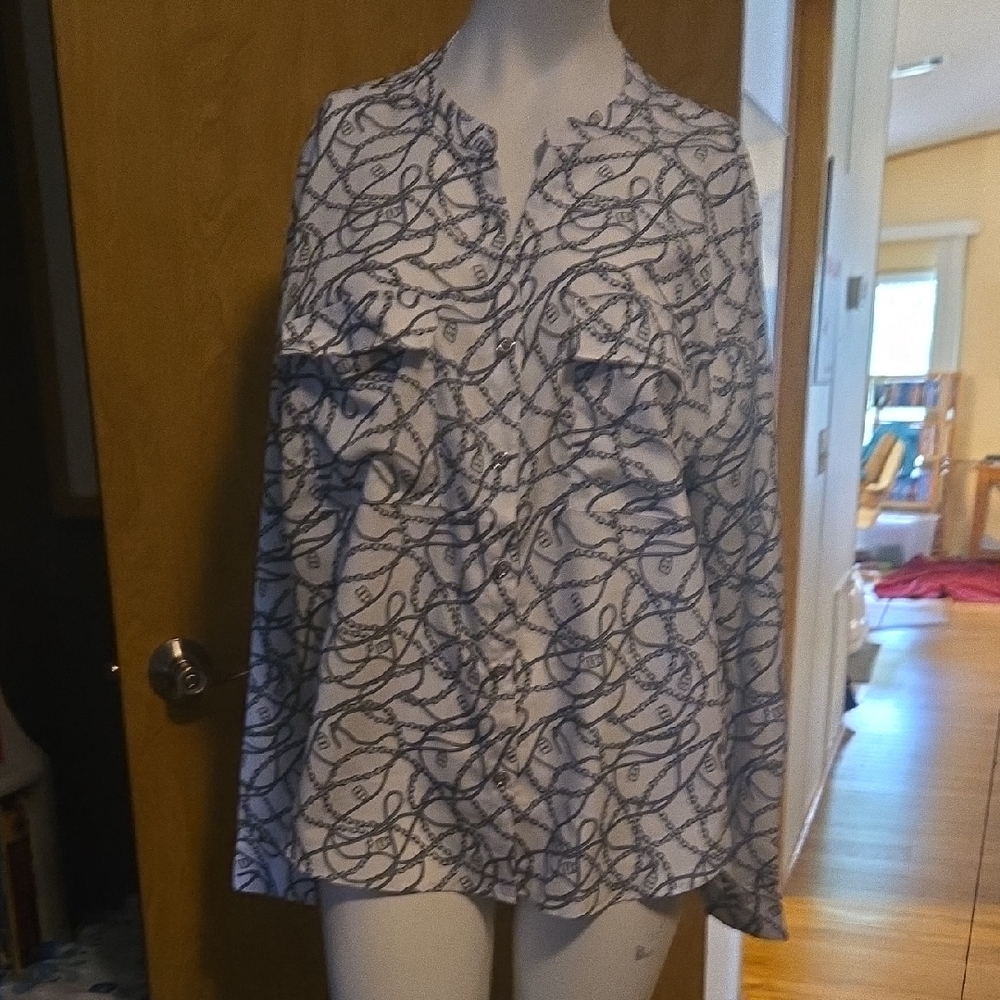 Chain Design Button Down Shirt